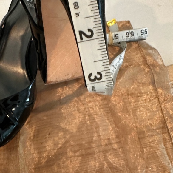 Stuart Weitzman Peekapoo Black Patent 3” Heels Sling back and peekaboo toe. - Picture 7 of 9